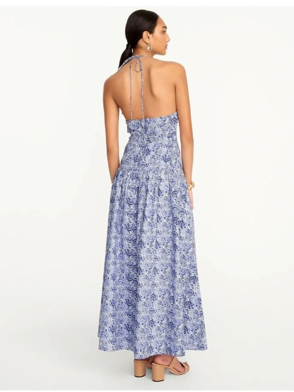 J. Crew collection halter maxi dress dandelion swirl sz 10